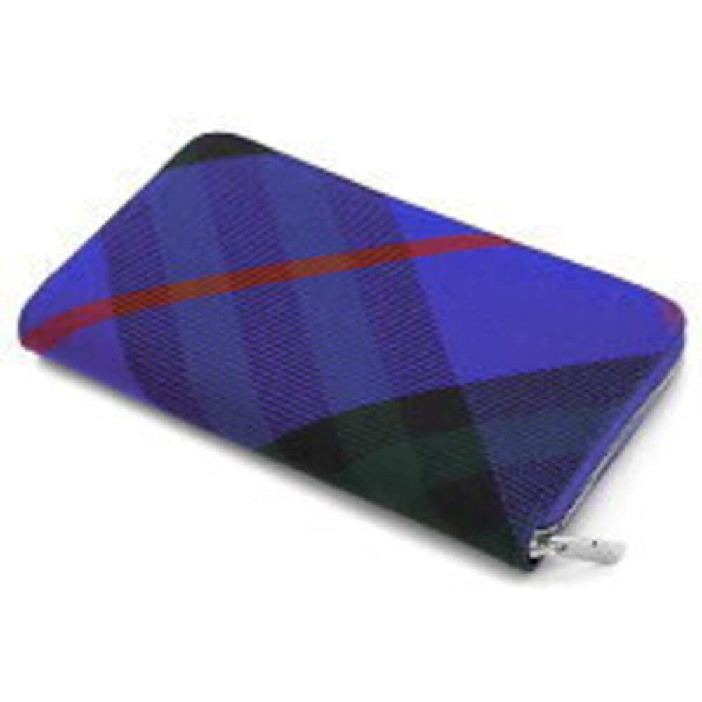 Burberry Zip Travel LG Wallet Round Night Blue Check - Picture 5 of 5
